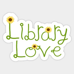 Library Love Green Sticker